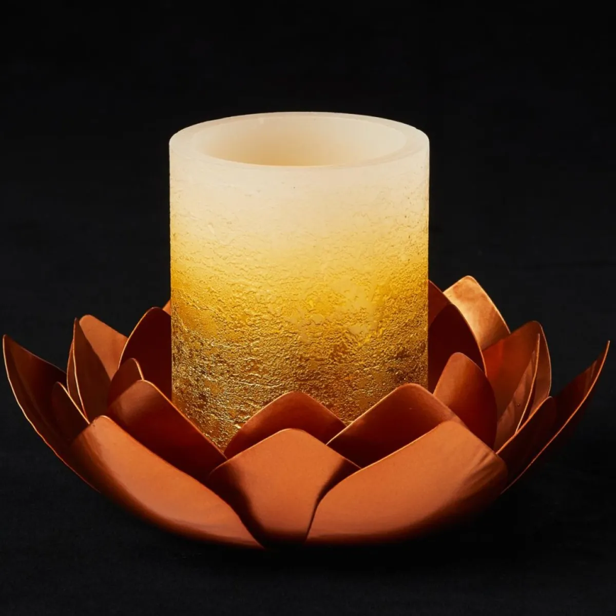 Alison at Home Candles | 2 Flameless Led Candles With Lotus Bloom Holders