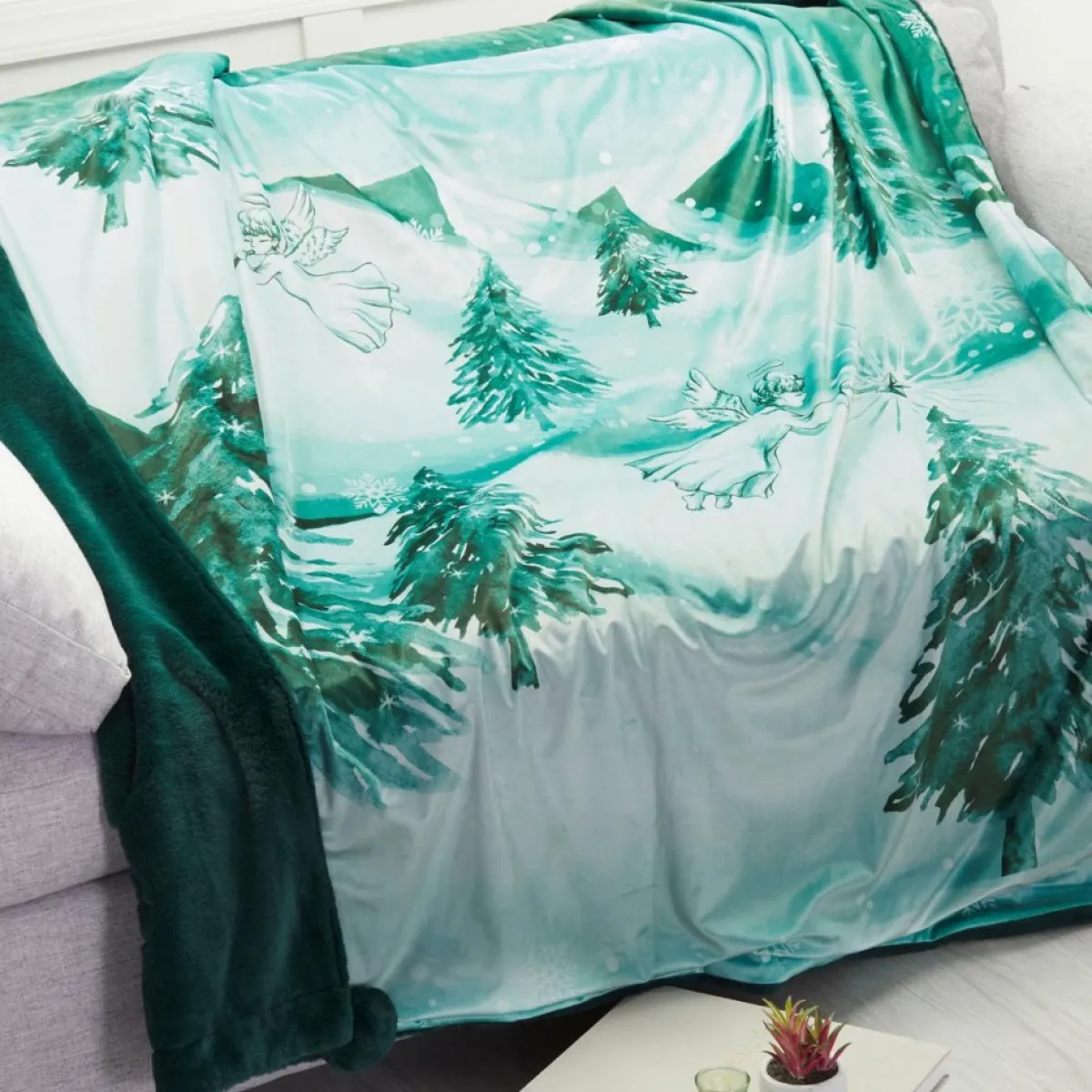 august & leo Holiday Textiles | As Is Oversized Faux Fur Angelic Winter Throw