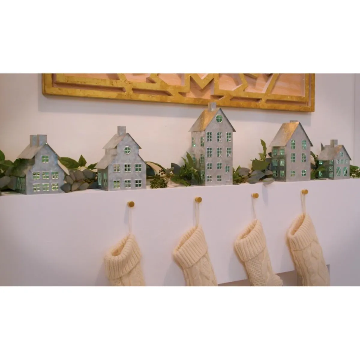 Emryn House Indoor Decor | As Is 5Pc Farmhouse Village Set With String Lights