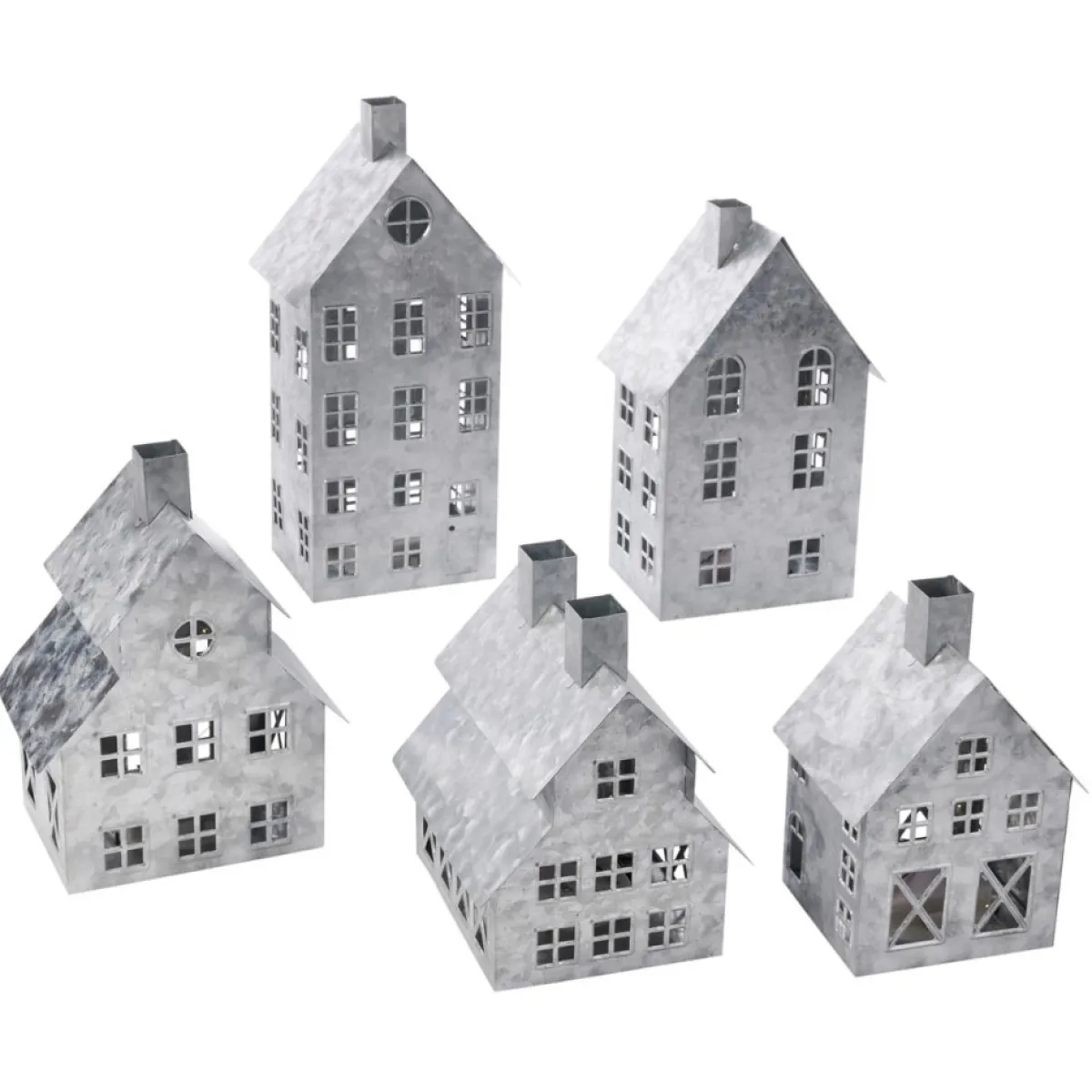 Emryn House Indoor Decor | As Is 5Pc Farmhouse Village Set With String Lights