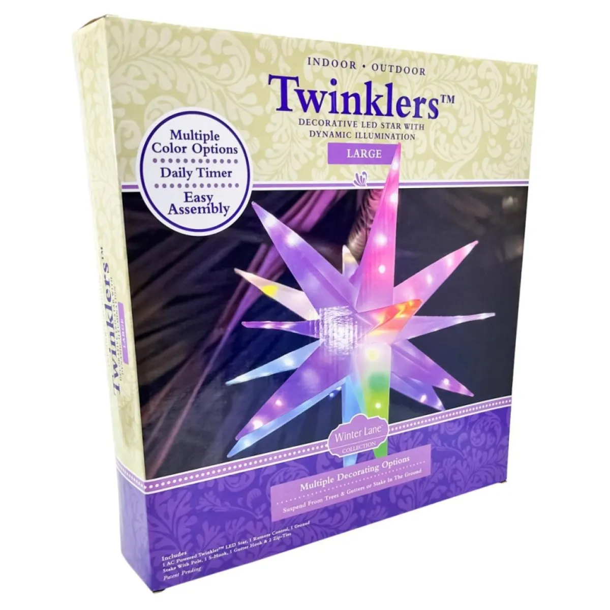 as_is_winter_lane_multifunction__twinkler_with_remote_18.webp Winter Lane Indoor Decor | As Is Multifunction 22" Twinkler With Remote