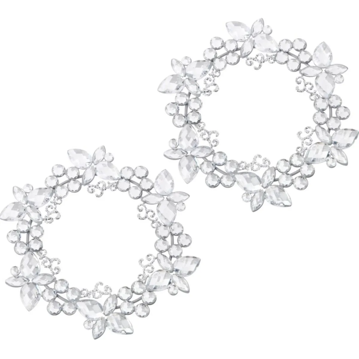 august & leo Indoor Decor | 7" Jeweled Wreath Candle Rings - Set Of 2