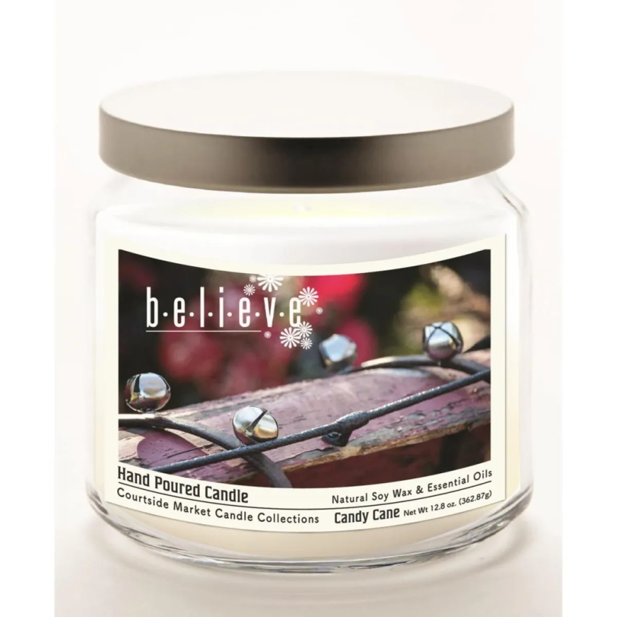 Courtside Market Candles | Courtside Maraket Believe Wax Candle In Glass Jar With Silver Lid