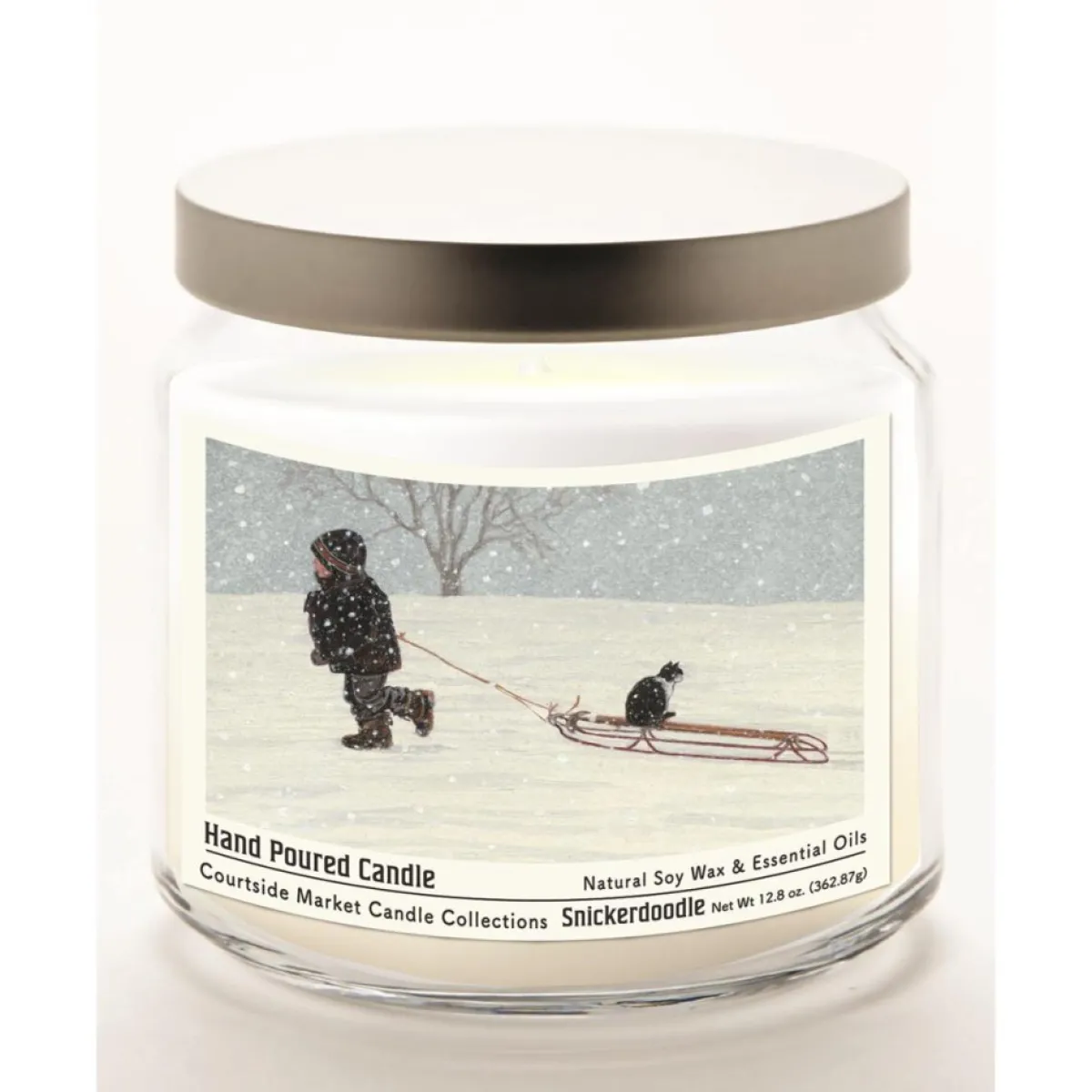 Courtside Market Candles | All Aboard Soy Candle In Glass Jar With Silver Lid