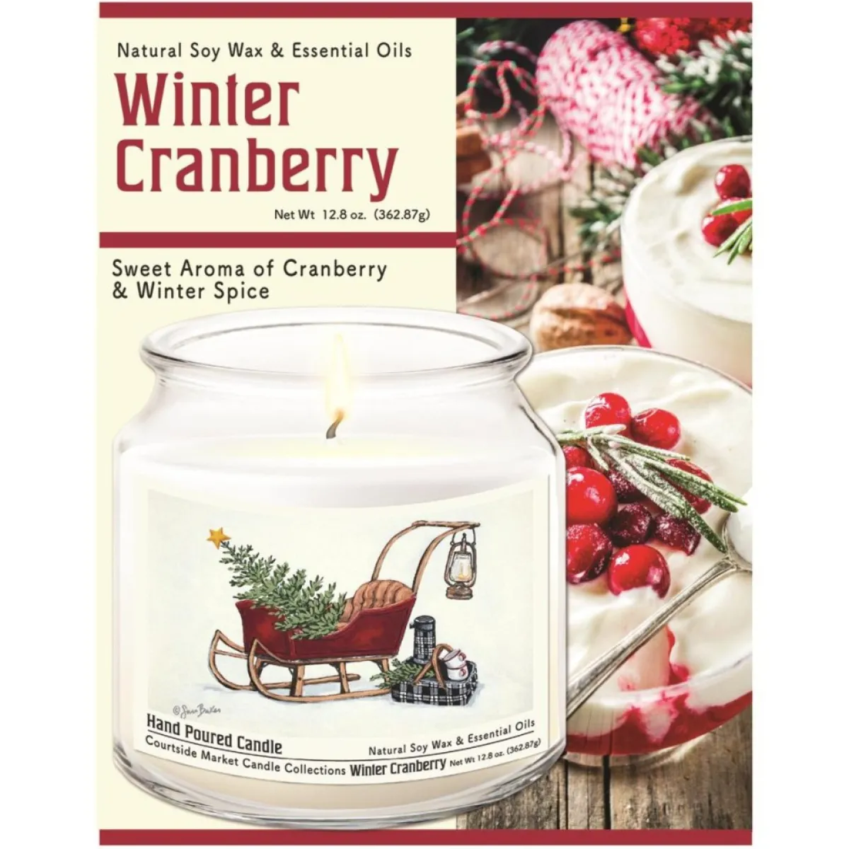 Courtside Market Candles | Believe Wax Candle In Glass Jar With Silver Lid