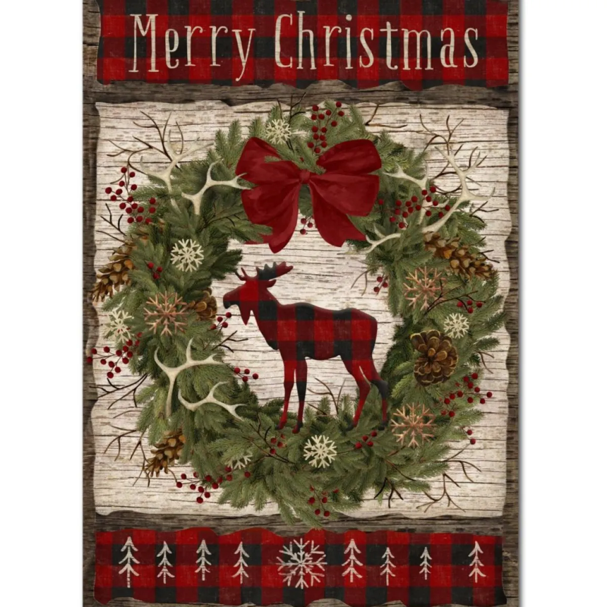 Courtside Market Indoor Decor | Buffalo Check Wreath Canvas Wall Art