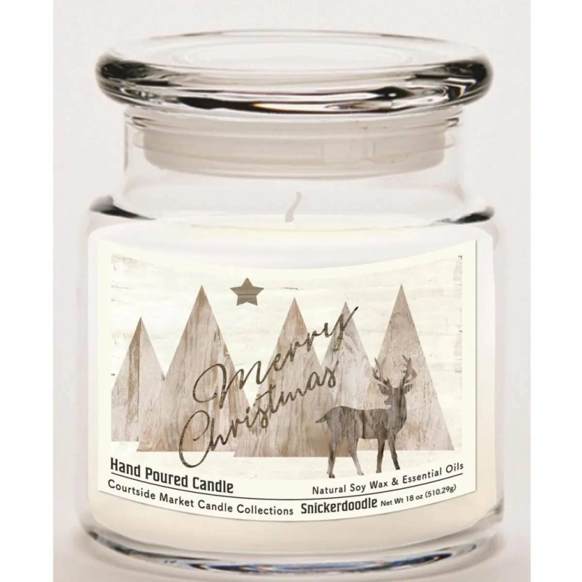 Courtside Market Candles | Candle W/ Essential Oils + Lid - Merry Christmas Deer