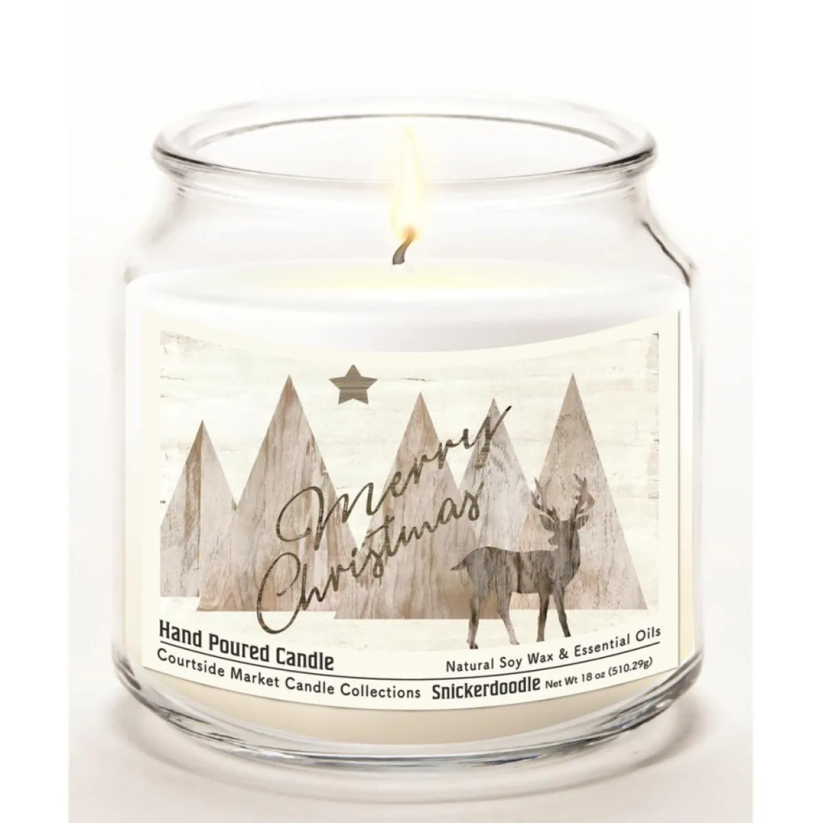 Courtside Market Candles | Candle W/ Essential Oils + Lid - Merry Christmas Deer