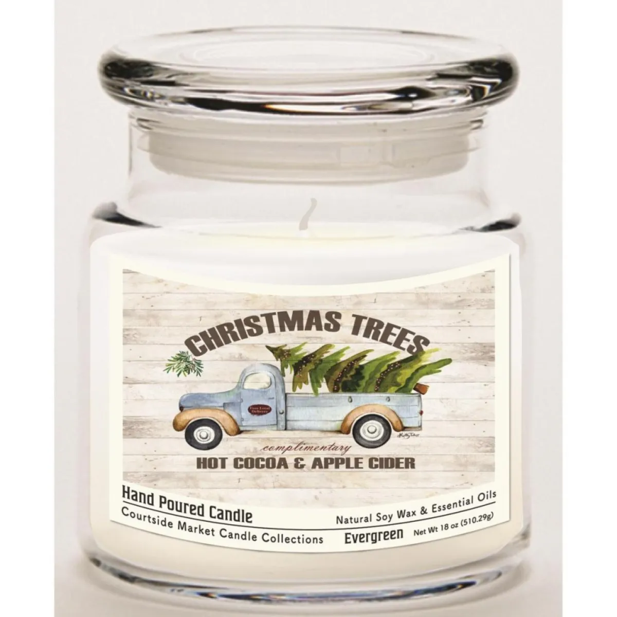 Courtside Market Candles | Candle W/Essential Oils + Lid-Christmas Trees All Day