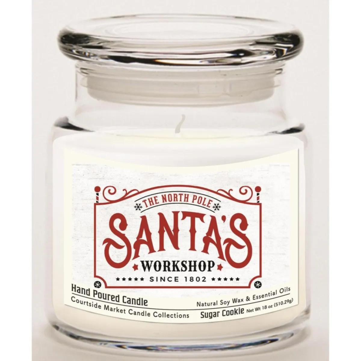 Courtside Market Candles | Candle With Essential Oils + Lid - Santa's Workshop