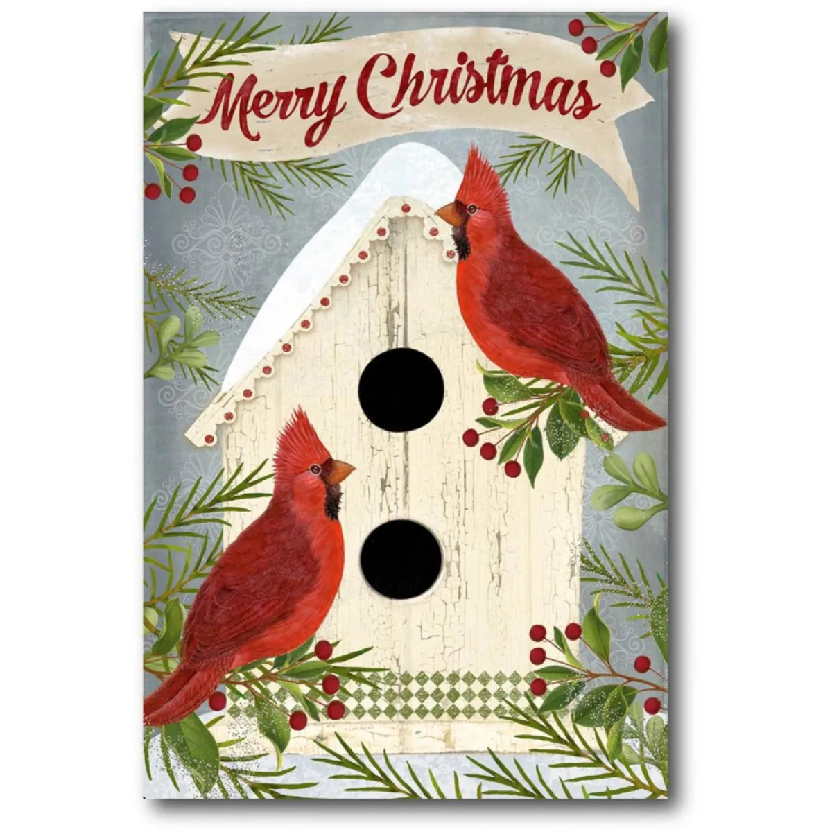 Courtside Market Indoor Decor | Canvas Wall Art - Cardinals Bird House, 16" X 20"