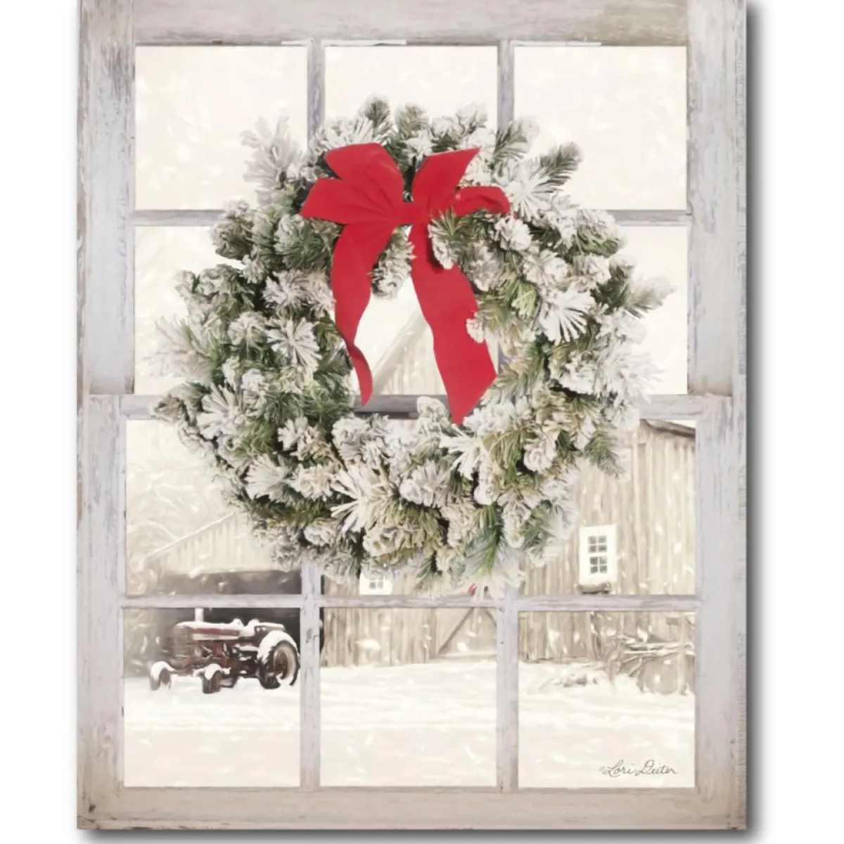 Courtside Market Indoor Decor | Canvas Wall Art - Winter Window, 12" X 18"
