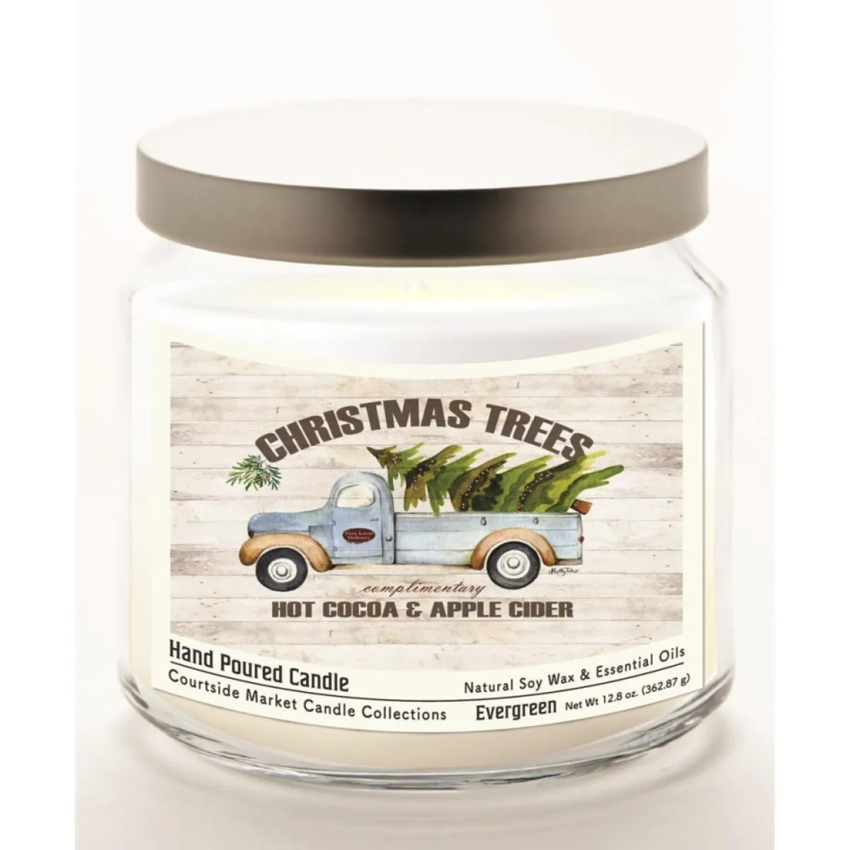 Courtside Market Candles | Christmas Trees Infused Wax Candle With Lid