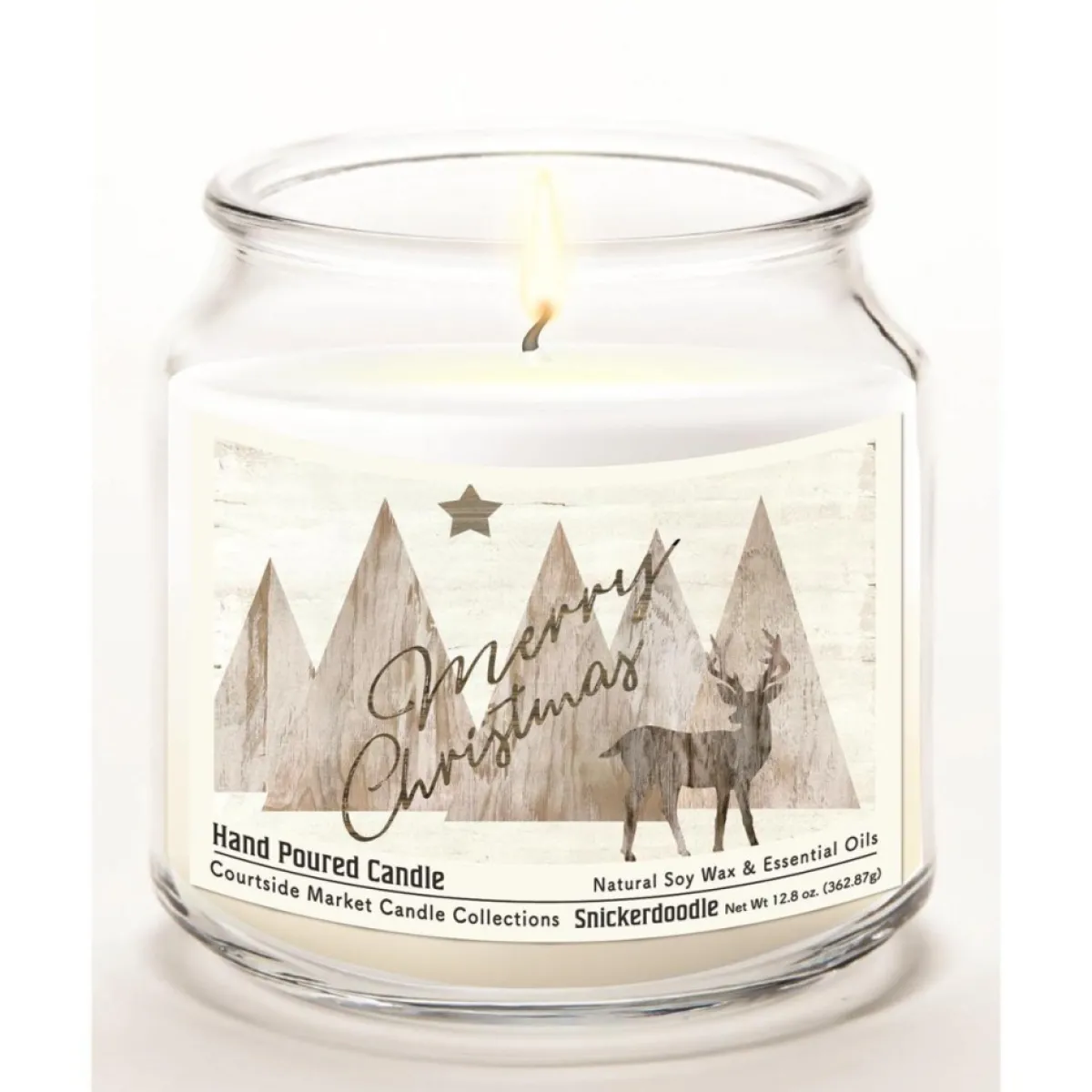 Courtside Market Candles | Merry Christmas Deer Infused Soy Candle In Glass Jar