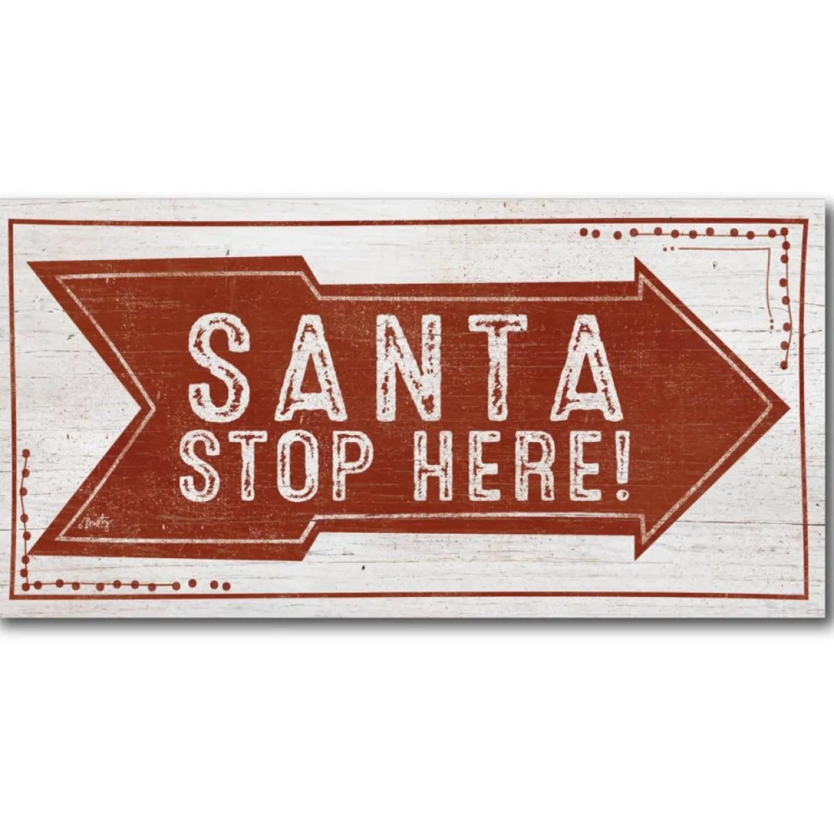 Courtside Market Indoor Decor | Santa Stop Here Canvas Wall Art