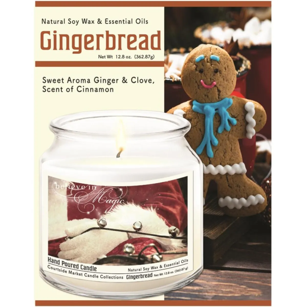 Courtside Market Candles | Santa Winter Wonderland Infused Wax Candle With Lid