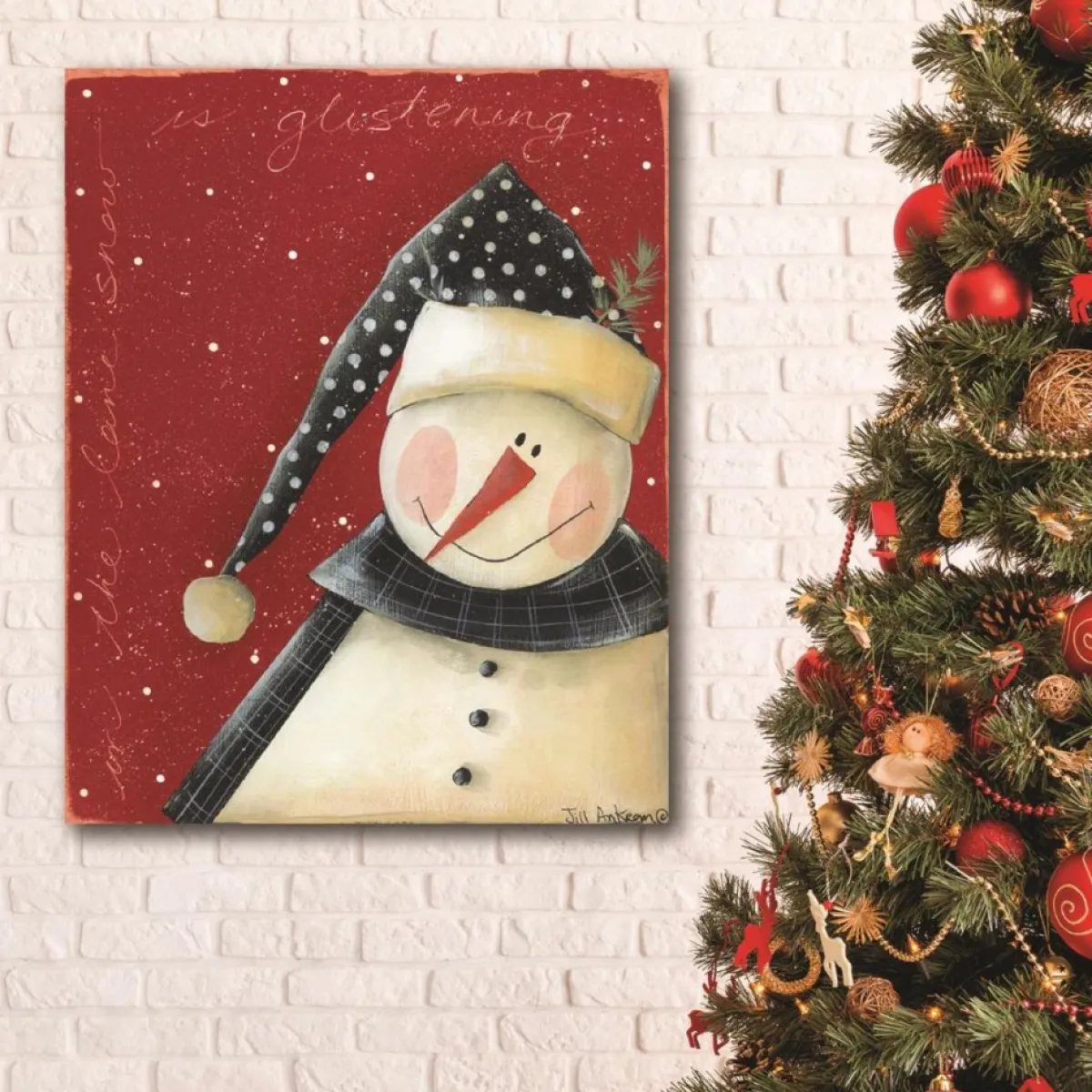 Courtside Market Indoor Decor | Snow Is Glistening 8"X10" Art Board Sign