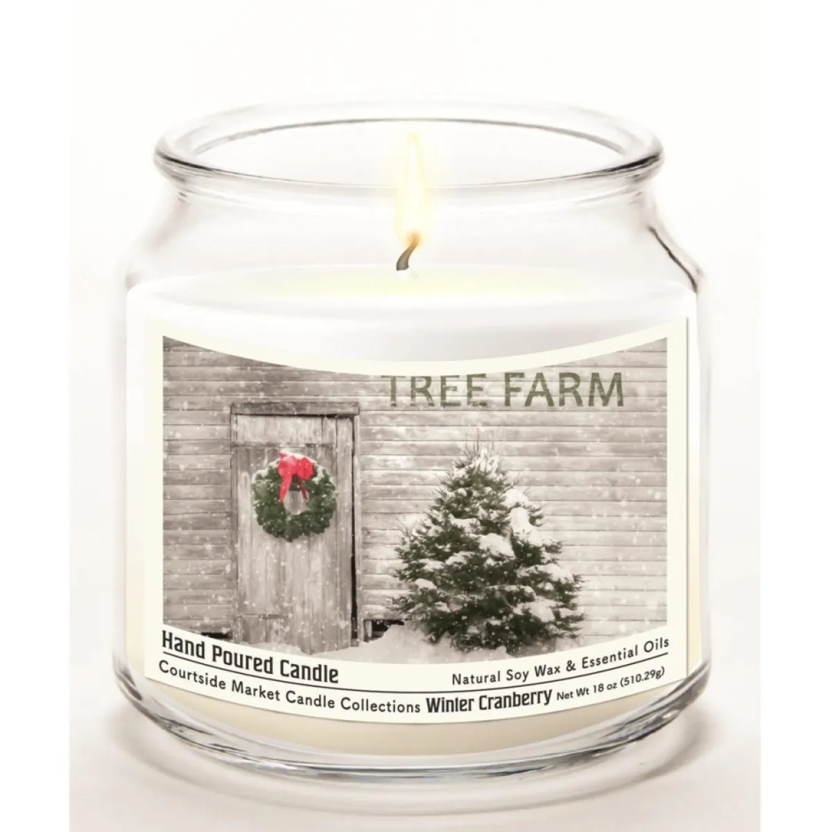 Courtside Market Candles | Soy Candle W/ Essential Oils + Glass Lid - Tree Farm