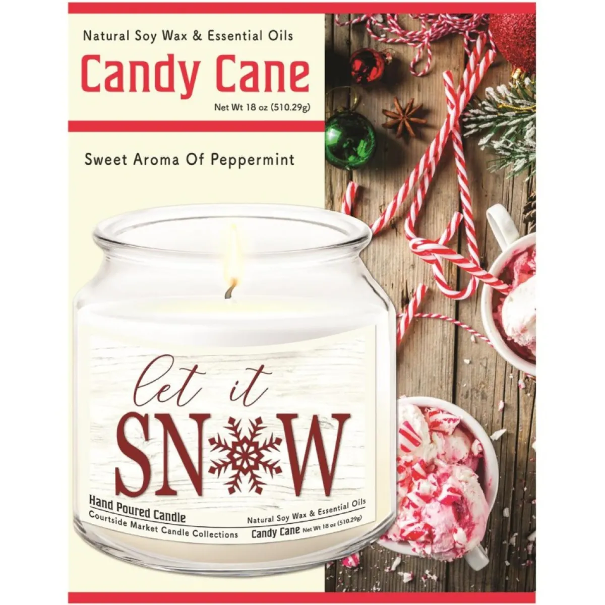 Courtside Market Candles | Soy Candle W/ Essential Oils + Glass Lid- Let It Snow