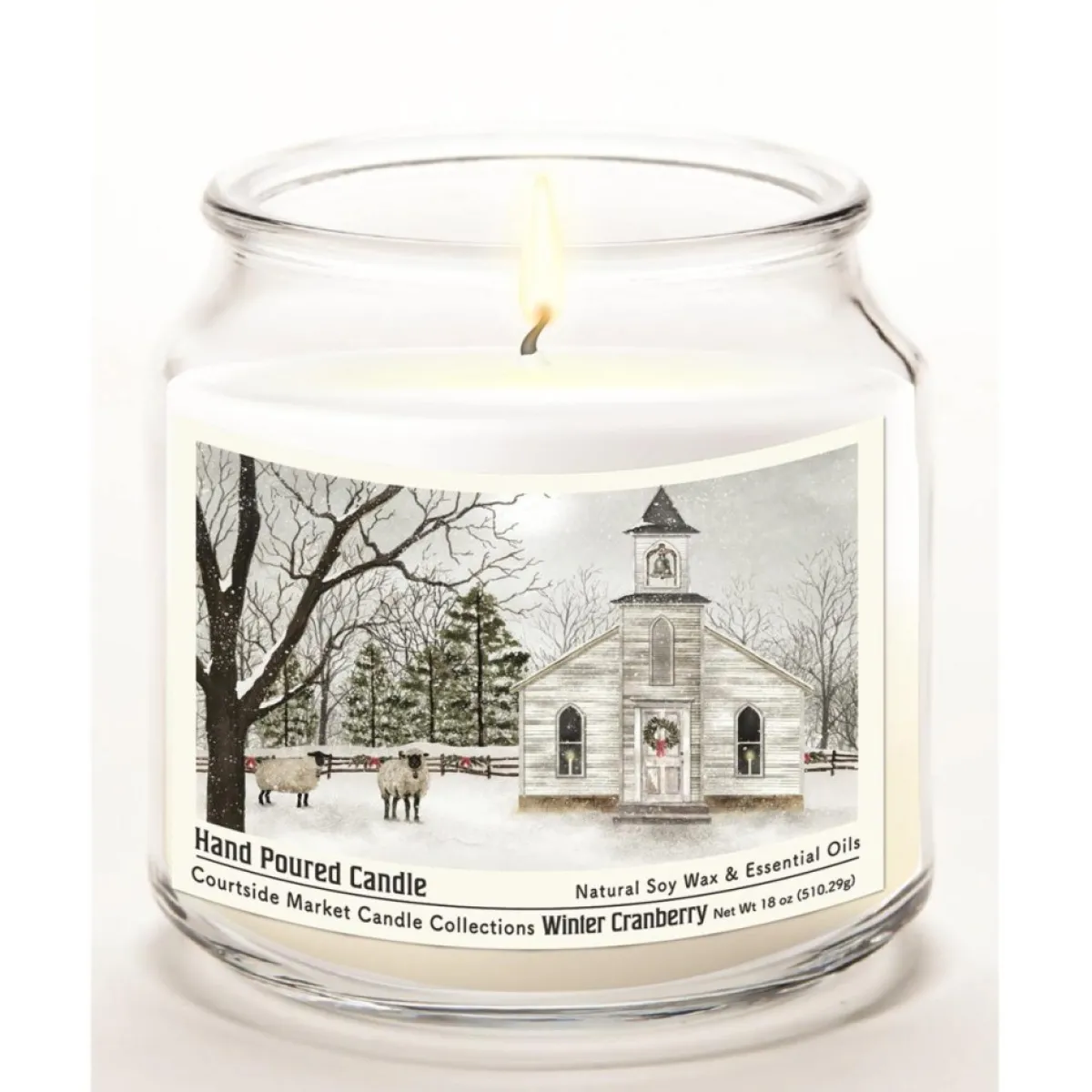 Courtside Market Candles | Soy Candle W/ Essential Oils + Lid - Christmas Chapel