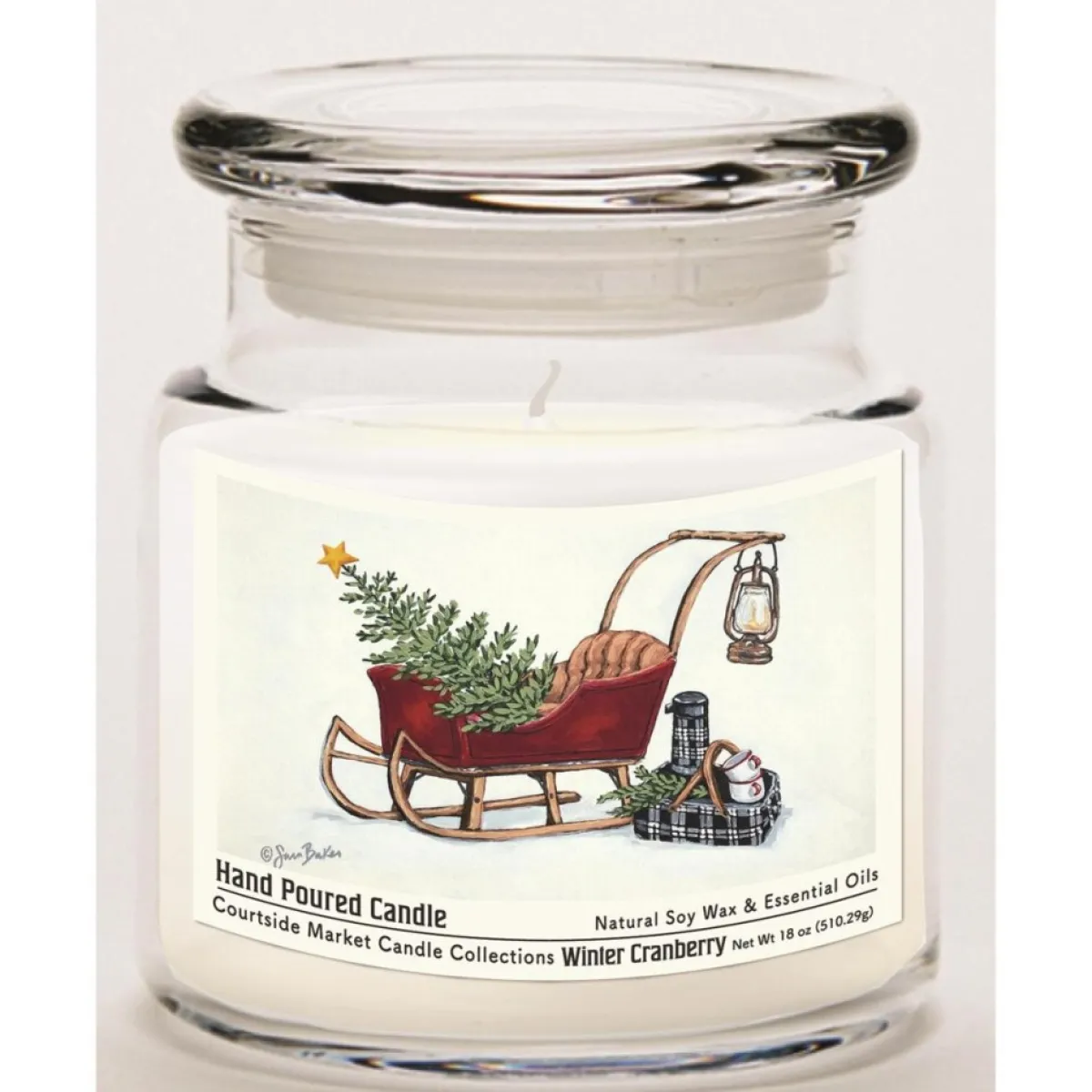 Courtside Market Candles | Soy Candle W/ Essential Oils + Lid - Santa's Sleigh