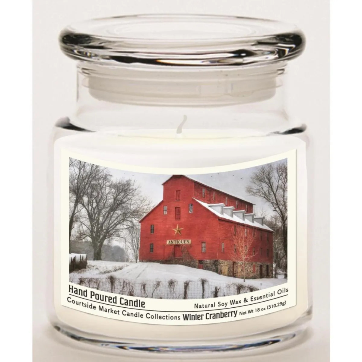 Courtside Market Candles | Soy Candle W/ Essential Oils + Lid - Snow At The Farm