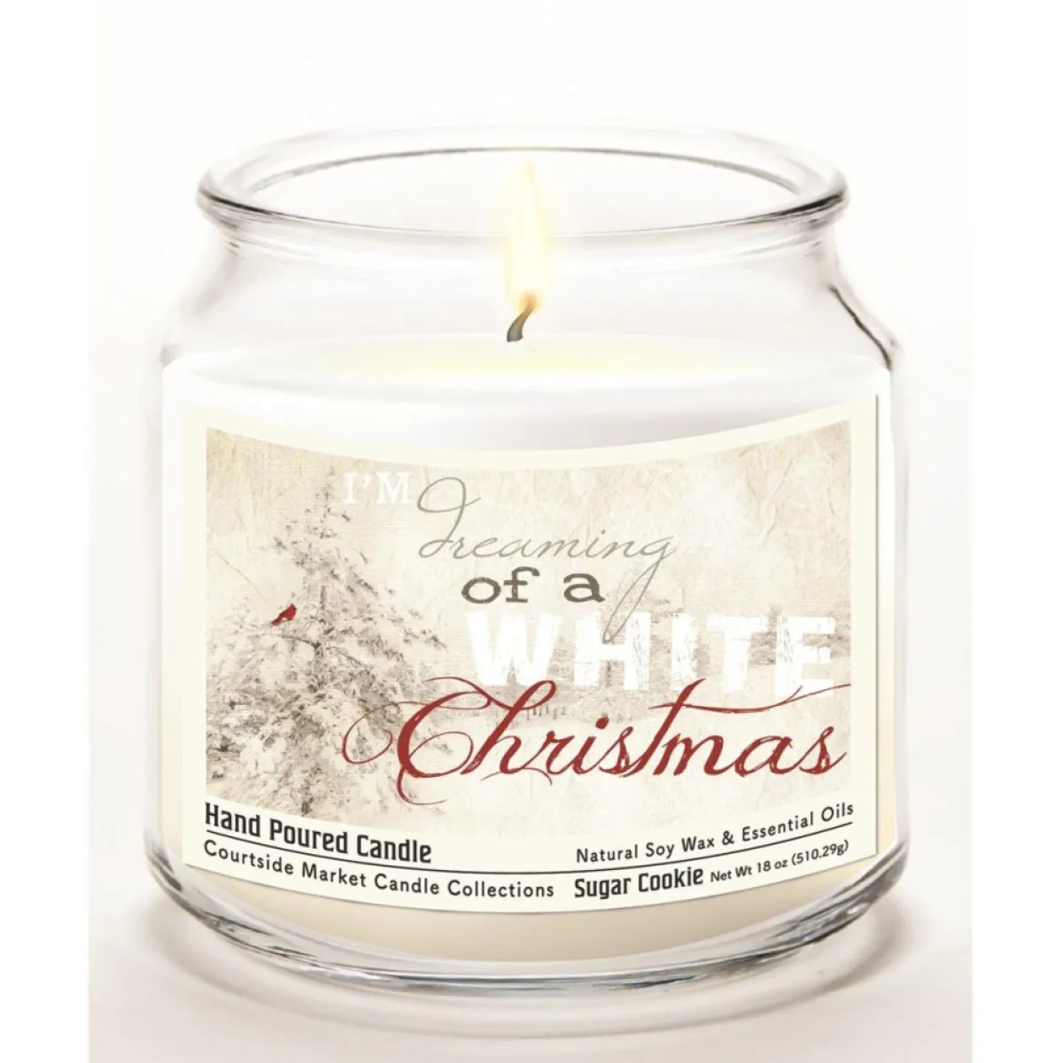 Courtside Market Candles | Soy Candle W/ Essential Oils + Lid - White Christmas