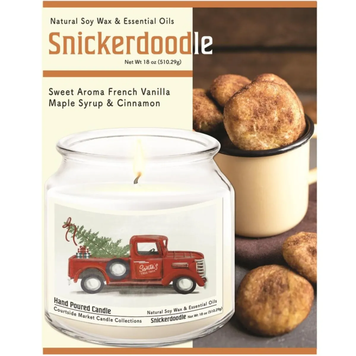 Courtside Market Candles | Soy Candle W/ Essential Oils + Lid- Santa's Tree Farm