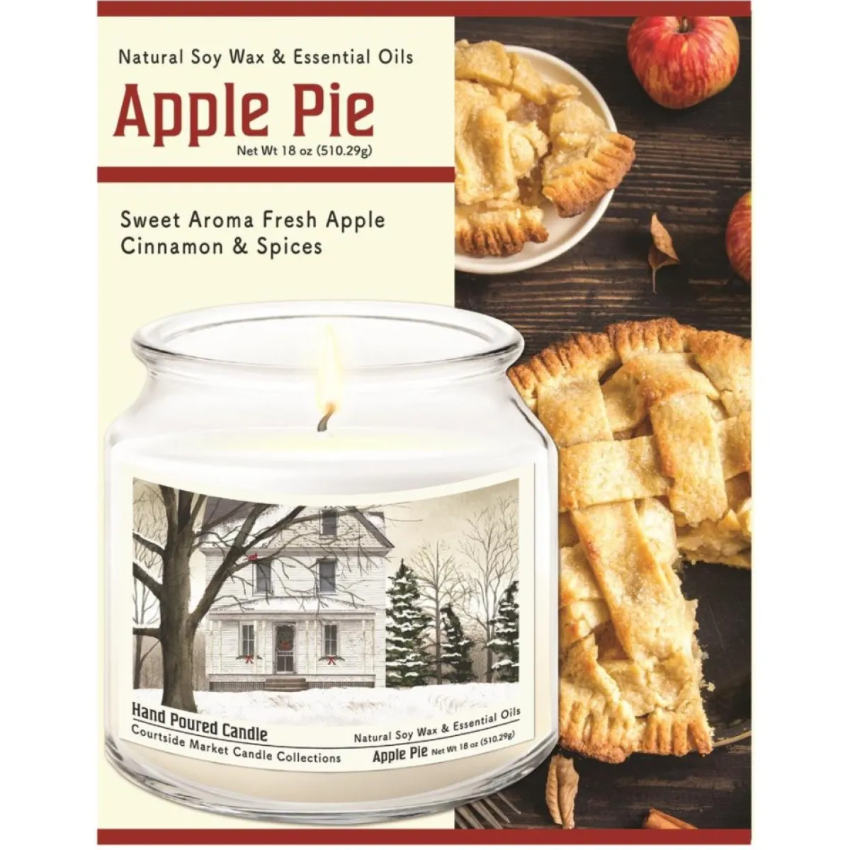 Courtside Market Candles | Soy Candle With Essential Oils + Lid- White Christmas