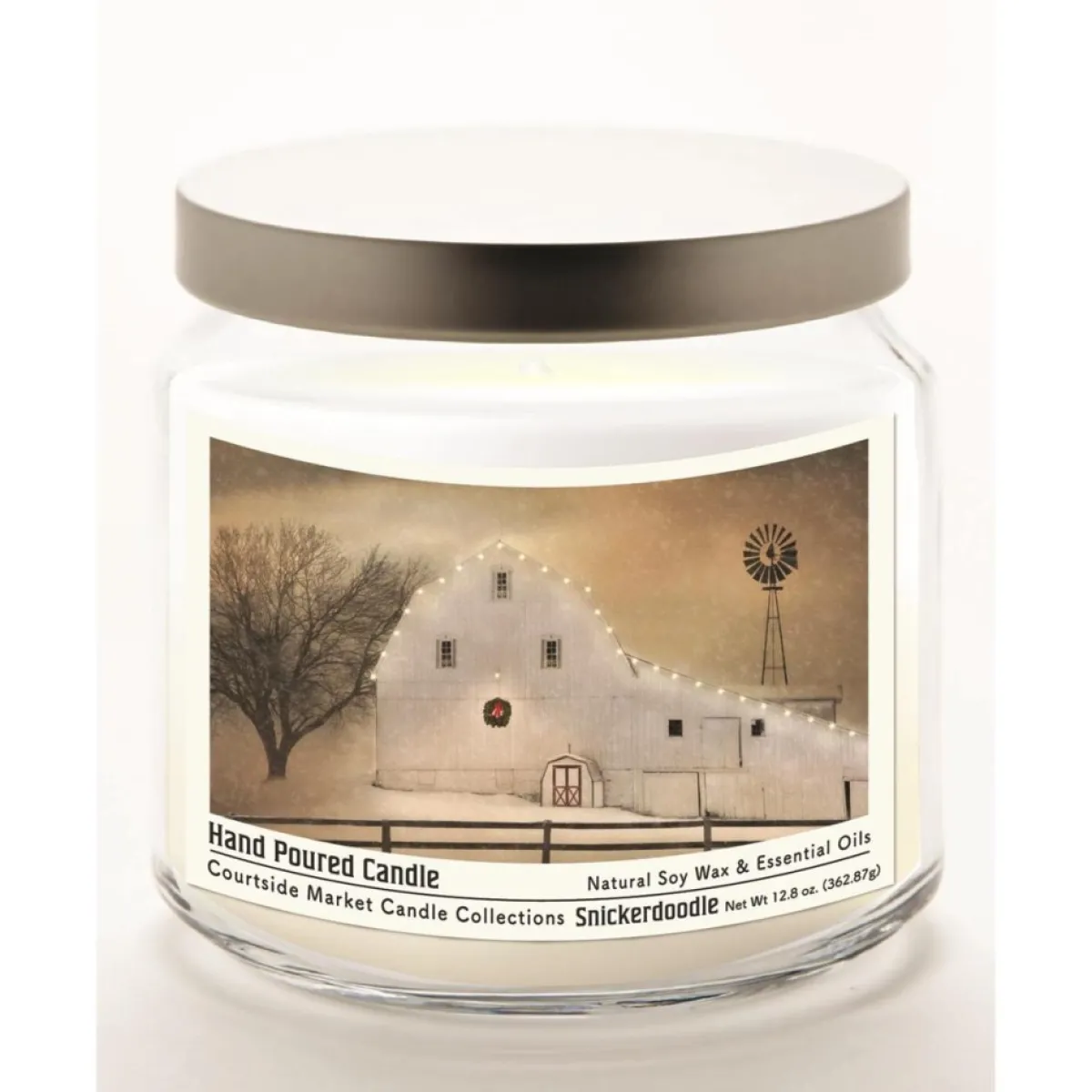 Courtside Market Candles | White Barn Holiday Wax Candle In Glass Jar With Lid