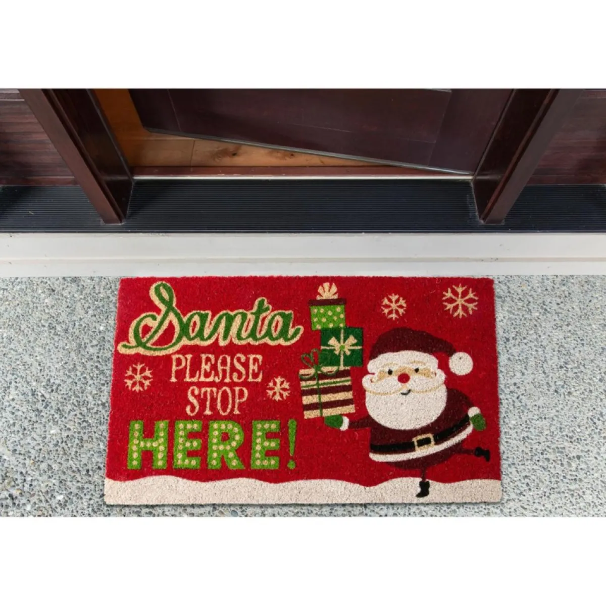 design_imports_santa_please_stop_here_doormat_2.webp Design Imports Outdoor Decor | Santa Please Stop Here! Doormat