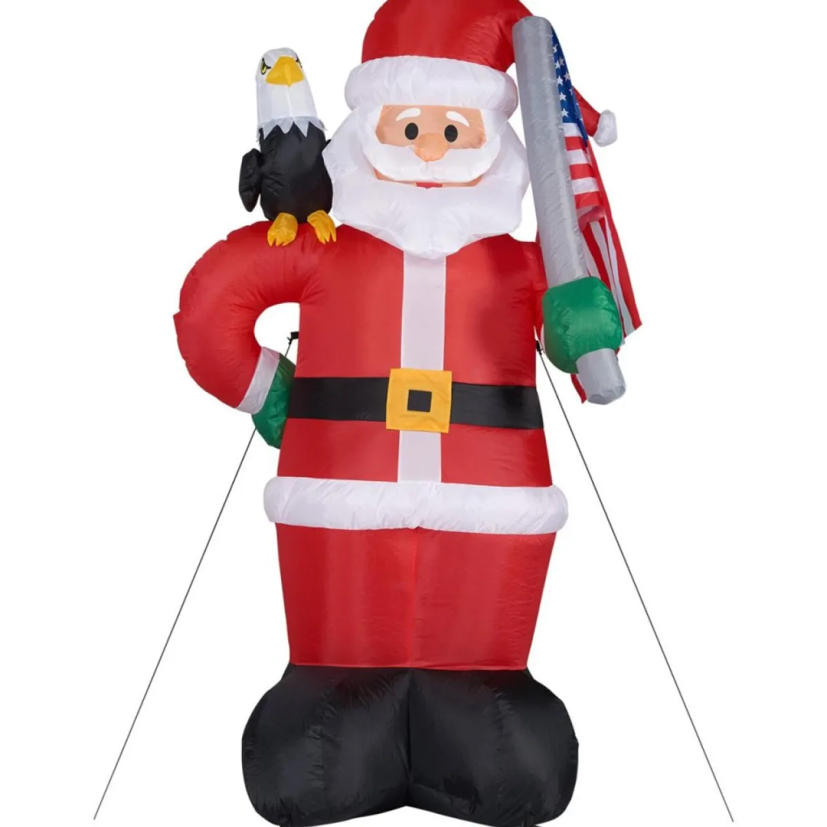 Fraser Hill Farm Outdoor Decor | 8' Americana Santa W Eagle And Flag Lit Inflatable