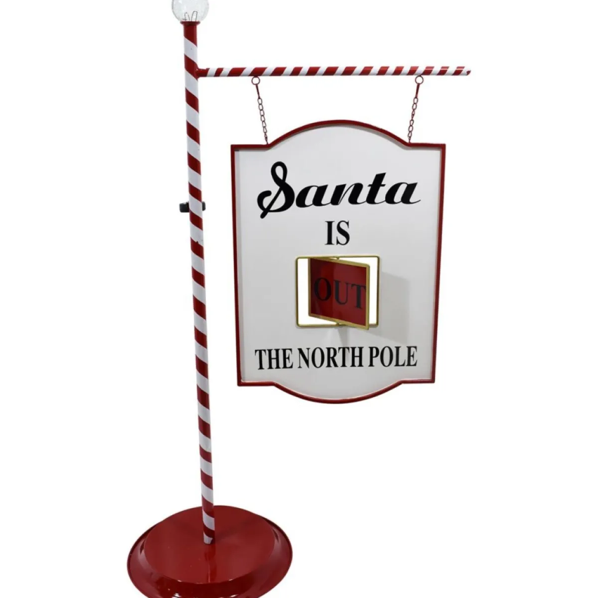 Fraser Hill Farm Outdoor Decor | 4.5 Ft. Lamp Post With Santa Claus North Pole Sign