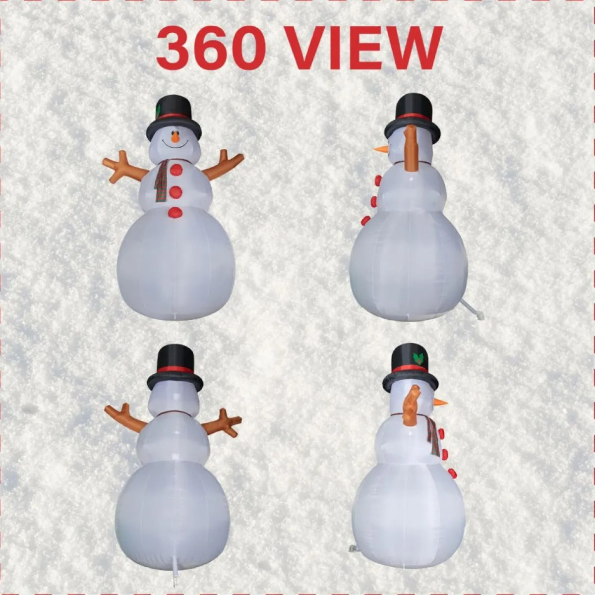 Fraser Hill Farm Outdoor Decor | 20' Jolly Snowman Inflatable W Rgb Lights And Bag