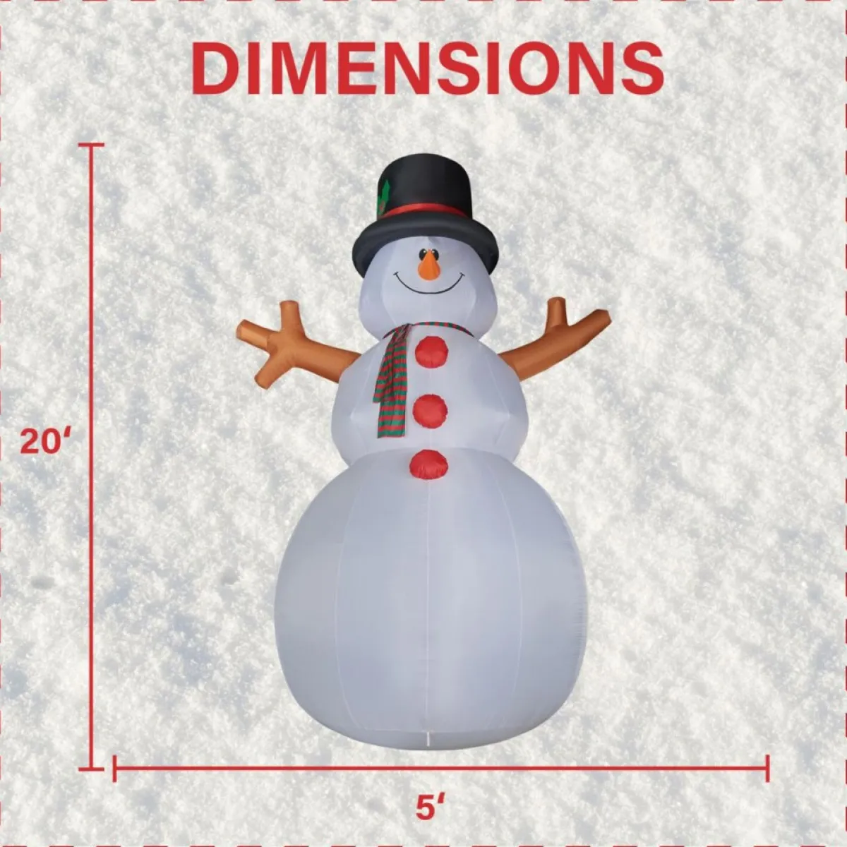 Fraser Hill Farm Outdoor Decor | 20' Jolly Snowman Inflatable W Rgb Lights And Bag