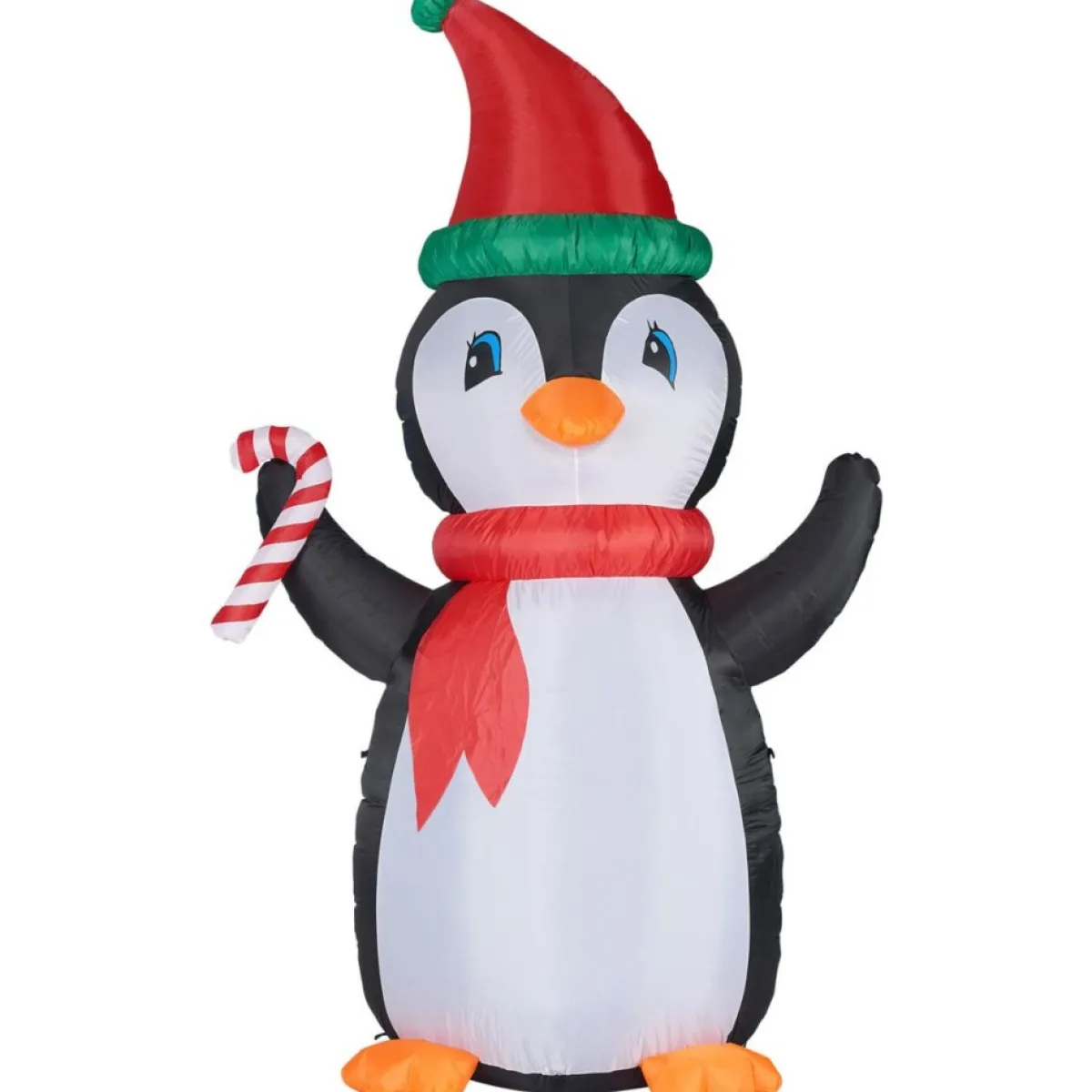 Fraser Hill Farm Outdoor Decor | 10' Penguin & Candy Inflatable With Rgb Lights & Bag