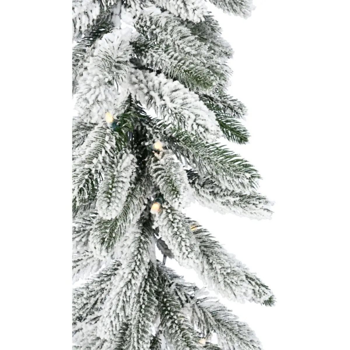 Fraser Hill Farm Wreaths, Garlands & More | 9-Ft. Icy Frost Snow Flocked Garland W/ White Lights