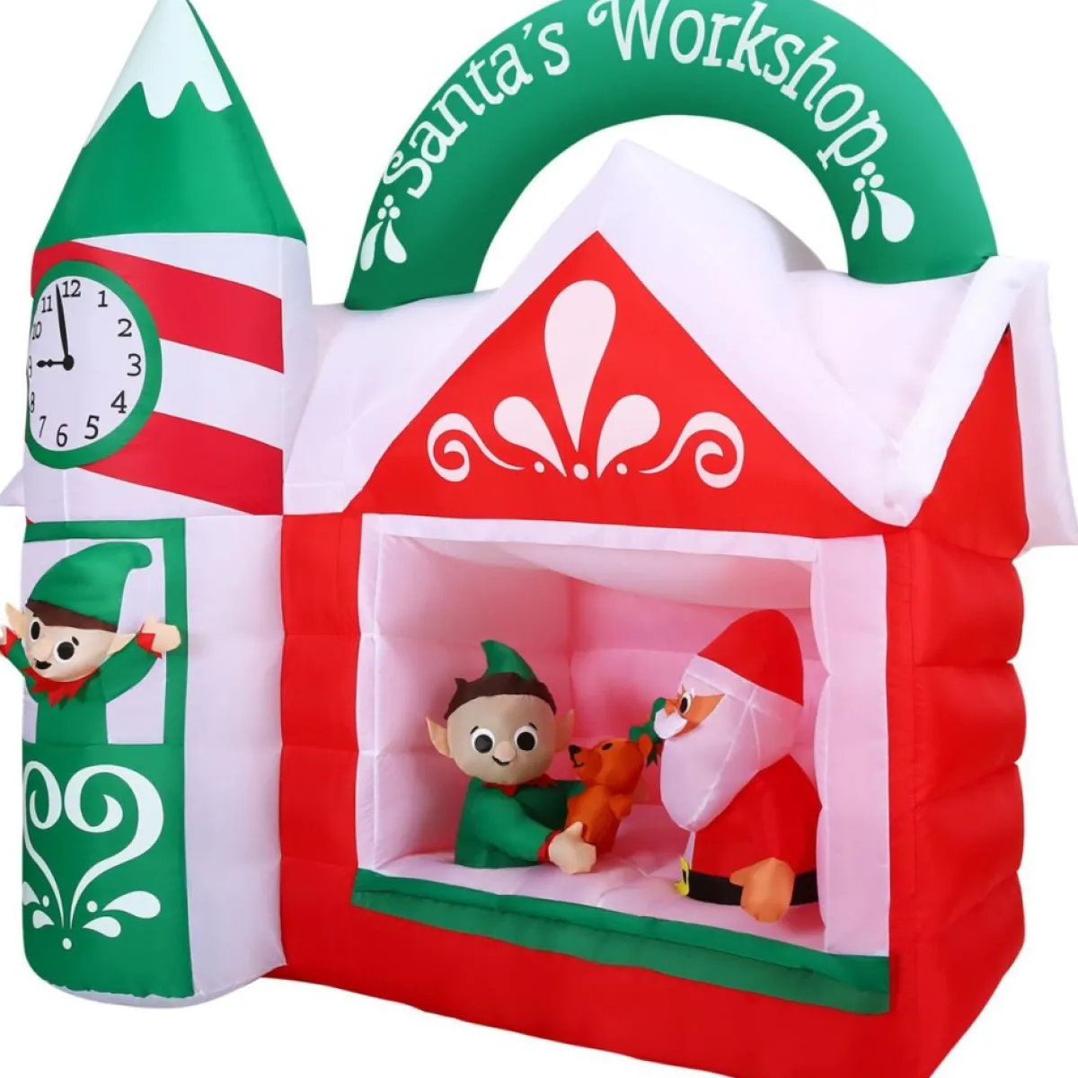 fraser_hill_farm_ft_prelit_inflatable_santas_workshop_7.webp Fraser Hill Farm Outdoor Decor | 7-Ft. Pre-Lit Inflatable Santa's Workshop