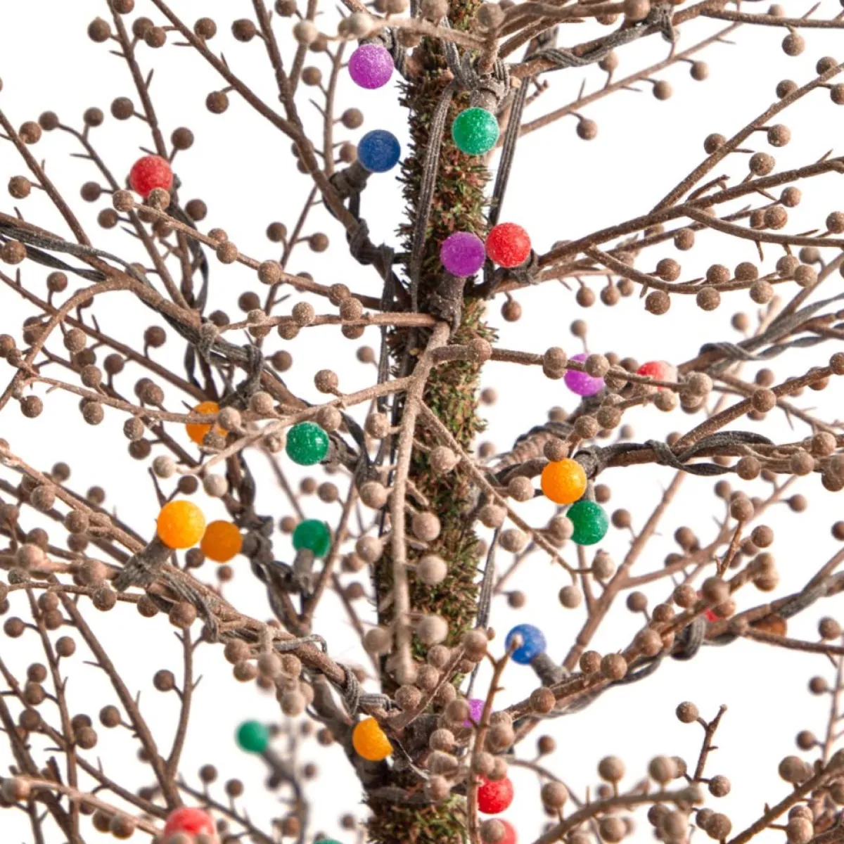 frosted_berry_twig_christmas_tree_with__lights_2.webp Nearly Natural Christmas Trees | 4' Frosted Berry Twig Christmas Tree With 100 Lights