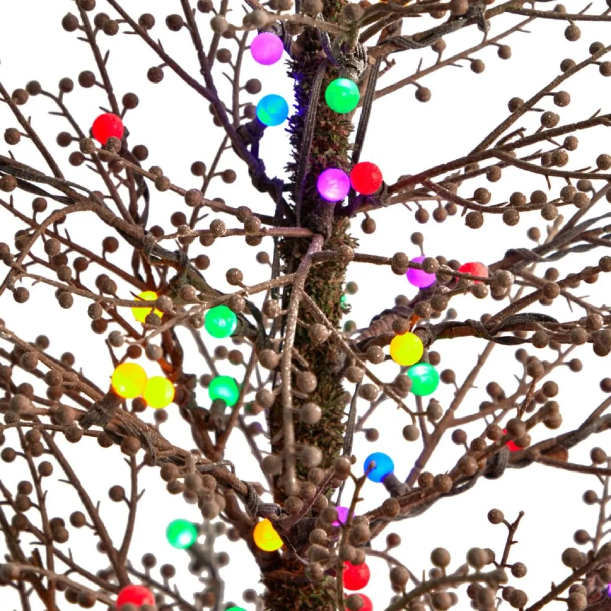 frosted_berry_twig_christmas_tree_with__lights_3.webp Nearly Natural Christmas Trees | 4' Frosted Berry Twig Christmas Tree With 100 Lights