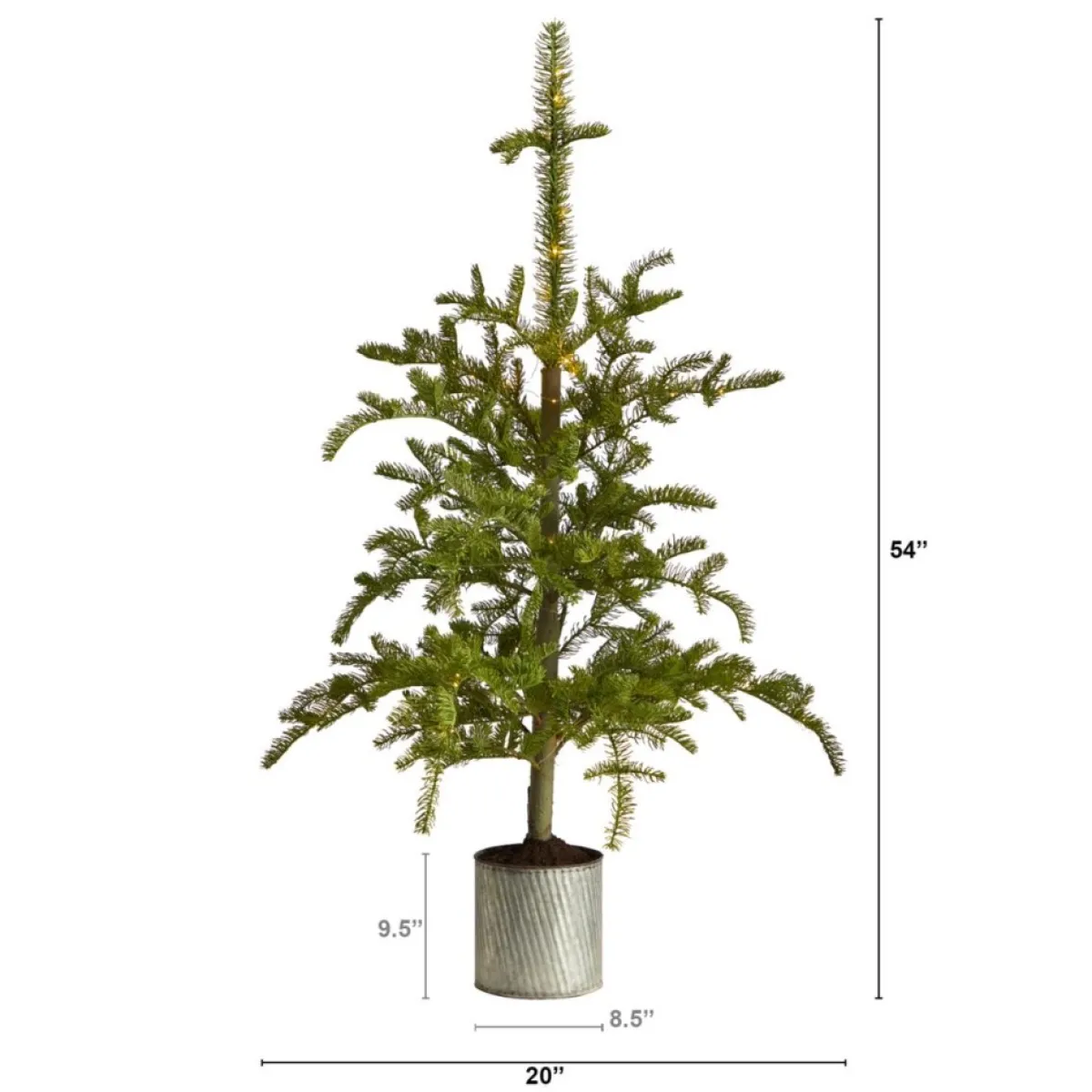 ft_prelit_christmas_pine_tree_in_planter_3.webp Nearly Natural Christmas Trees | 4.5Ft. Prelit Christmas Pine Tree In Planter