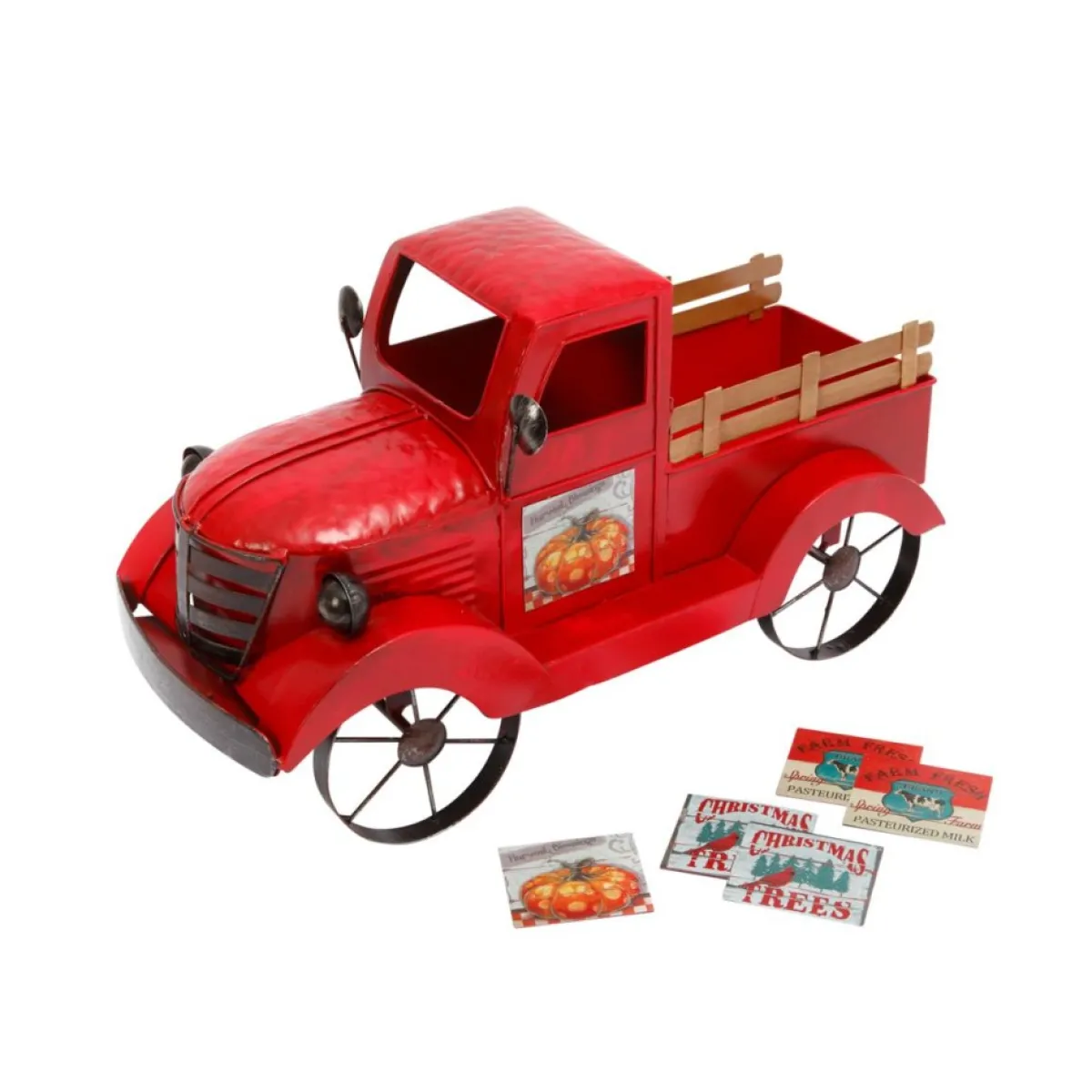 Gerson Indoor Decor | Company 18.9" Red Antique Metal And Wood Truck W/ 3 Magnets