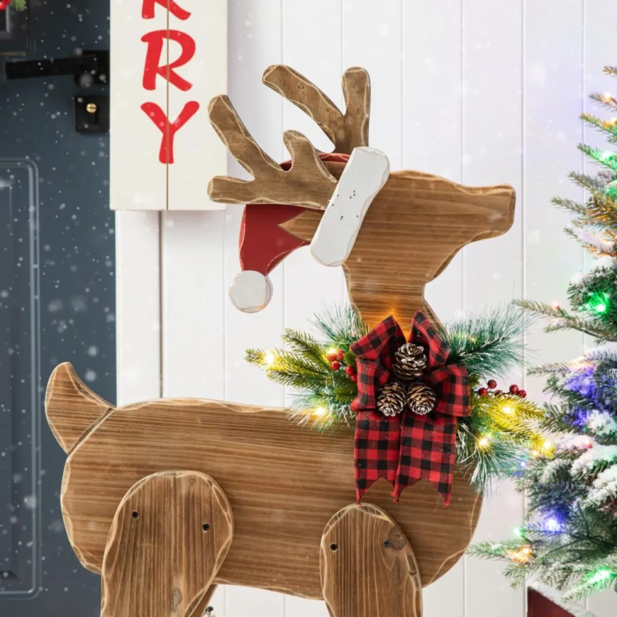 glitzhome__h_chunky_wood_reindeer_porch_decor_4.webp Glitzhome Outdoor Decor | 36" H Chunky Wood Reindeer Porch Decor
