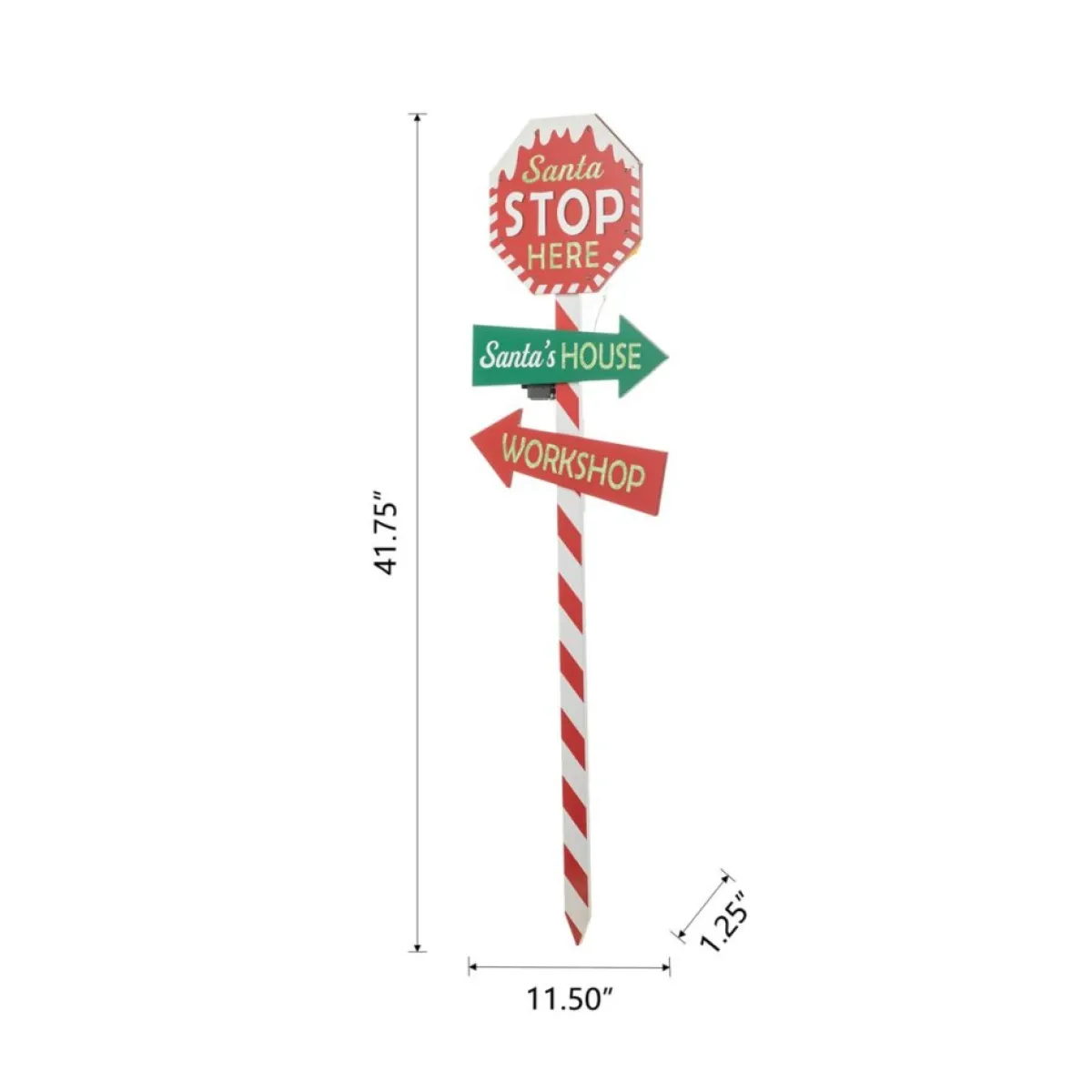 glitzhome__h_led_wooden_yard_stake_written_with_santa_stop_here_4.webp Glitzhome Outdoor Decor | 41.75" H Led Wooden Yard Stake Written With Santa Stop Here