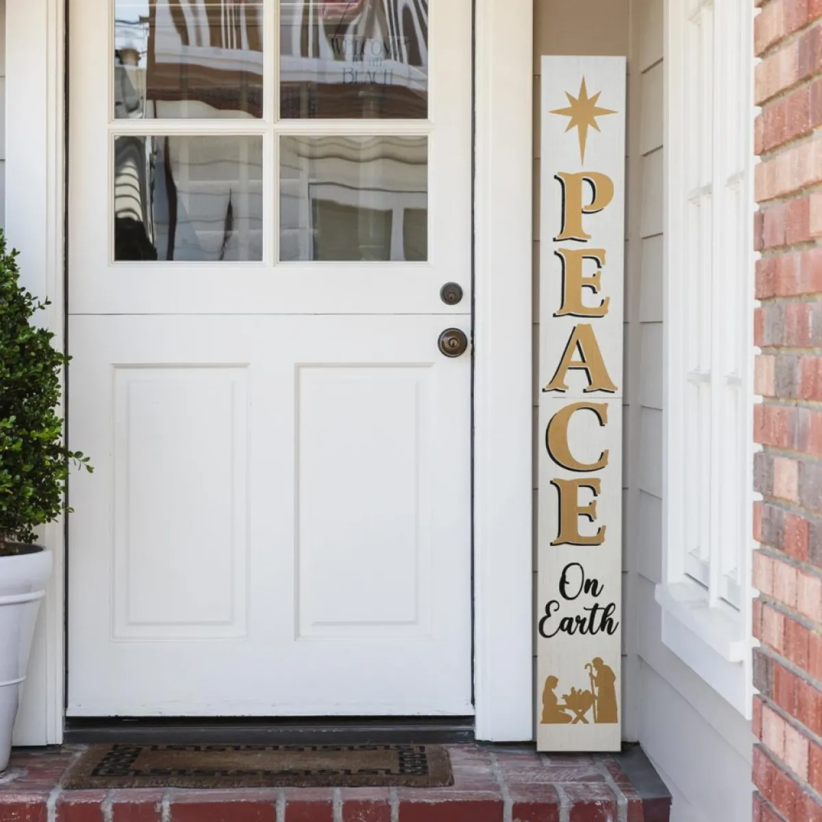 glitzhome__h_wooden_nativity_peace_porch_sign_3.webp Glitzhome Outdoor Decor | 60" H Wooden Nativity Peace Porch Sign