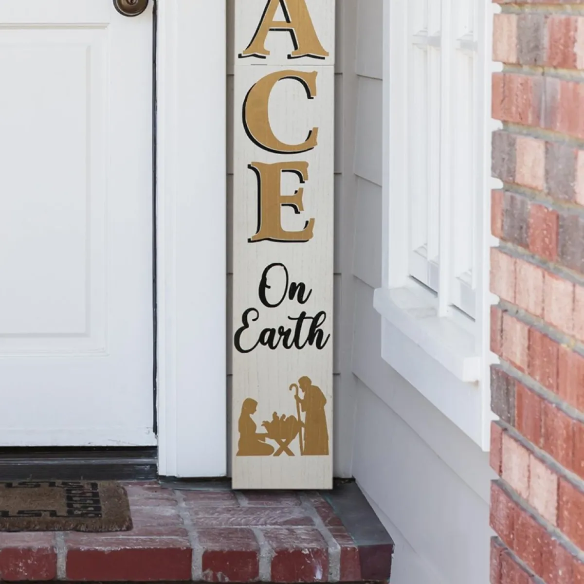 glitzhome__h_wooden_nativity_peace_porch_sign_5.webp Glitzhome Outdoor Decor | 60" H Wooden Nativity Peace Porch Sign