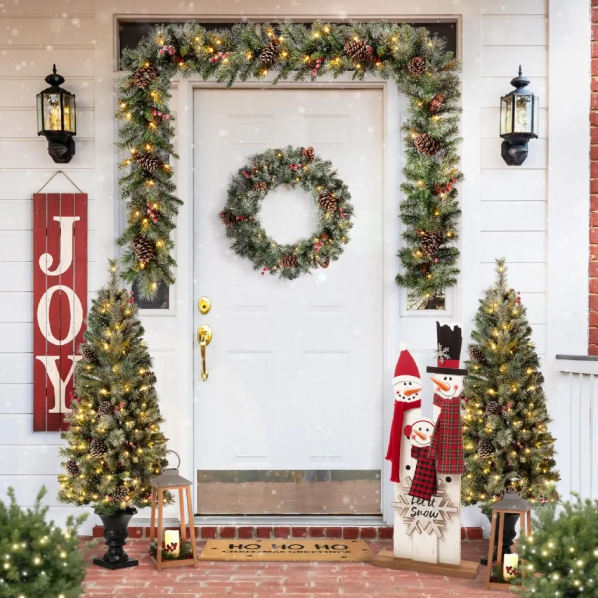 glitzhome__h_wooden_snowman_family_porch_decor_3.webp Glitzhome Outdoor Decor | 35.5" H Wooden Snowman Family Porch Decor