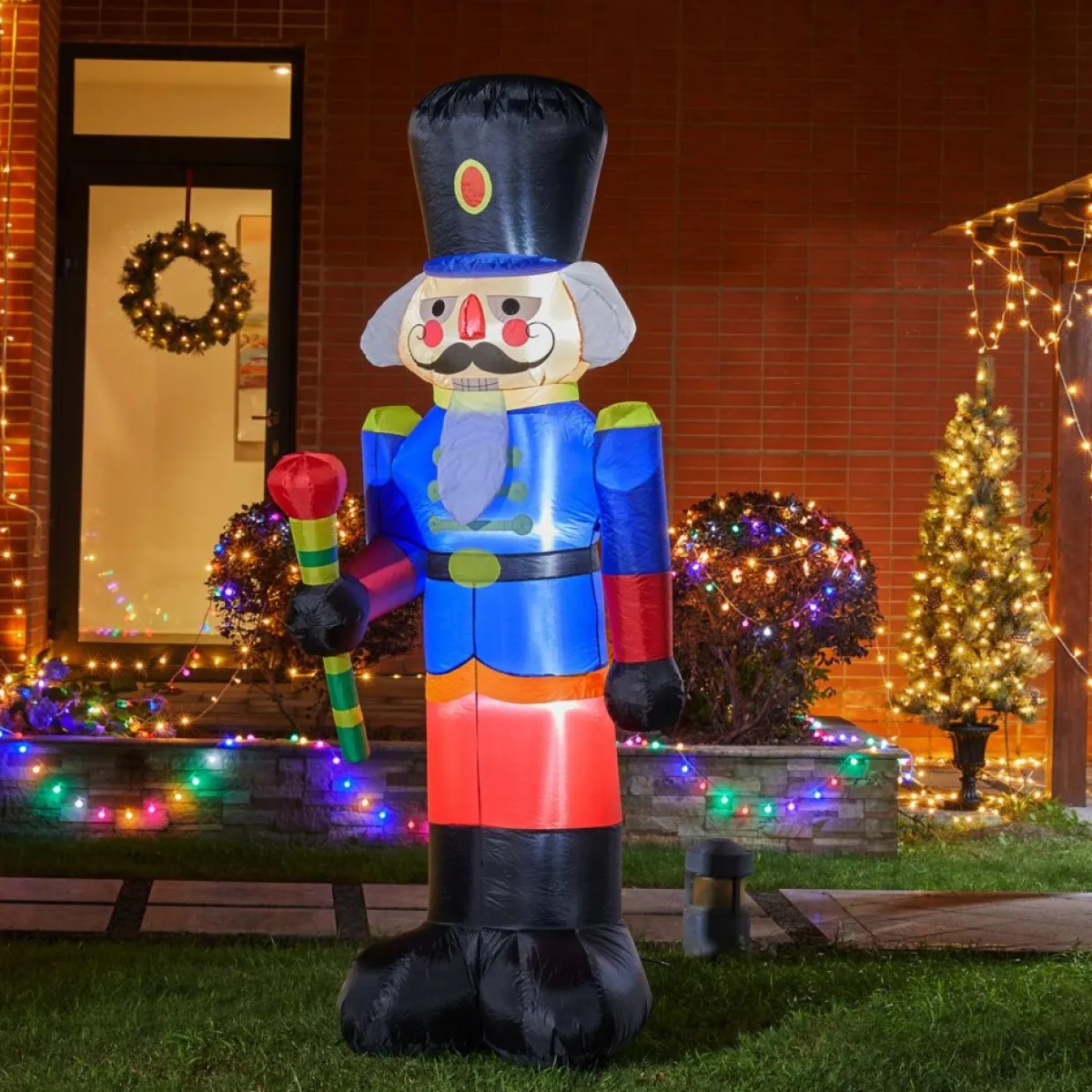 Glitzhome Outdoor Decor | 8' Lighted Inflatable Soldier Decor