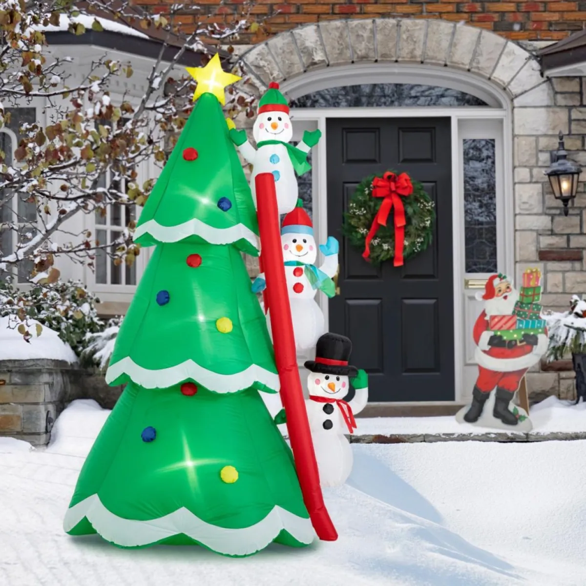 glitzhome__lighted_inflatable_xmas_snowman_climbing_up_tree_decor_3.webp Glitzhome Outdoor Decor | 8' Lighted Inflatable Xmas Snowman Climbing Up Tree Decor