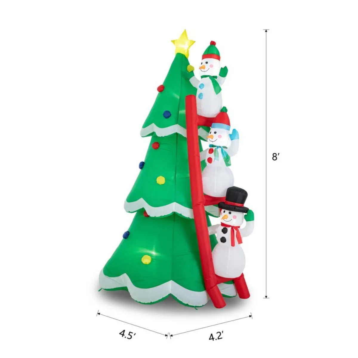 glitzhome__lighted_inflatable_xmas_snowman_climbing_up_tree_decor_5.webp Glitzhome Outdoor Decor | 8' Lighted Inflatable Xmas Snowman Climbing Up Tree Decor